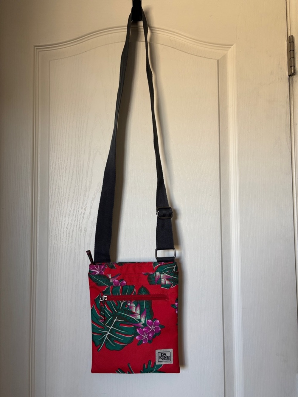 Dakine Red Tropical Floral Crossbody with Black Strap